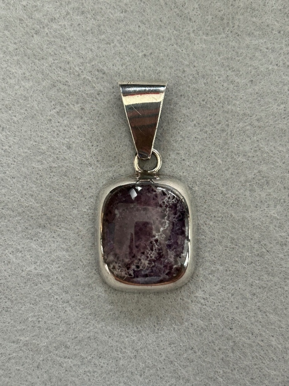 Sterling Silver and Purple Morado Opal Pendant